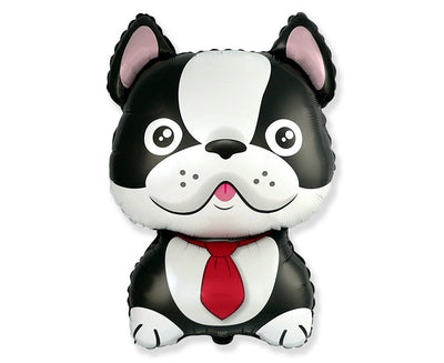 Balon folija Kužek Bulldog, črna barva, 60cm - mojbalon