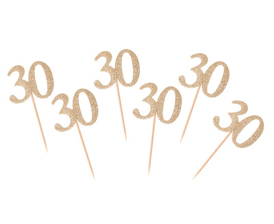 Zobotrebčki za 30. rojstni dan, zlata barva, 6kom