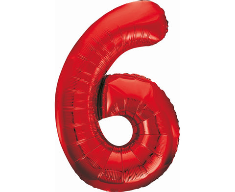 Balon za rojstni dan številka 6, rdeča