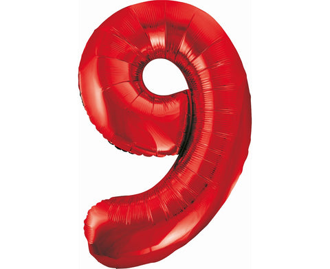 Balon za rojstni dan – številka 9, rdeča