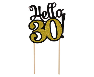 Topper za torto - Hello 30, 10 x 19cm