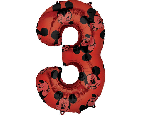 Balon za rojstni dan, številka 3, Mickey Mouse, 66 cm