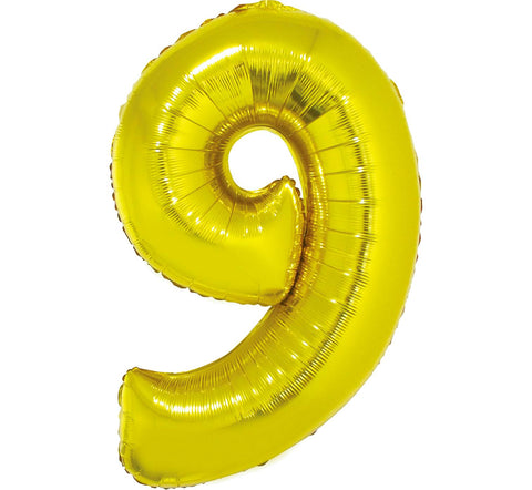 Balon za rojstni dan številka 9, zlata barva, 92 cm
