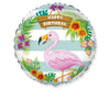 Balon folija Happy Birthday flamingo, 45cm