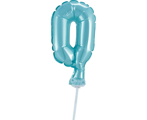 Balon na palčki – Številka 0, modra, 13 cm